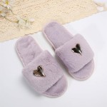 Womens Fuzzy Open Toe Slippers Soft Comfy Memory Foam Slip On Indoor House Bedroom Slides Slippers