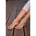 Lotus Champagne Barefoot Sandals for Destination Bride, Bridal party or Vacation mood 1 pair