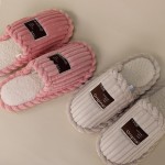 House Bedroom Slippers for Woman Corduroy Closed Toe Ladies Slides