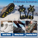 Ice Cleats, Ice Grippers Traction Cleats for Shoe and Boots Non-Slip Overshoe with 10 Steel Studs Cleats Prevent Outdoor Activities from Wrestling