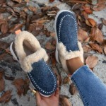 Winter Shoes for Women 2025 Fluffy Ankle Snow Boots Warm Fleece Lined Boots Women Anti-Slip Slip on Fur Lined Loafers Casual Outdoor Plush Short Booties Comfortable Fashion Loafers Shoes