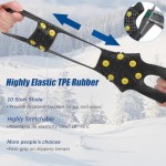 Ice Cleats, Ice Grippers Traction Cleats for Shoe and Boots Non-Slip Overshoe with 10 Steel Studs Cleats Prevent Outdoor Activities from Wrestling