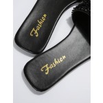 Women's Glitter Sparkly Sandals Casual Rhinestone Slides Bling Open Toe Sandals
