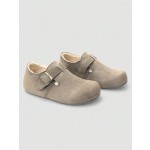 Women's Suede-Lined Clogs Slip-On Style with Adjustable Buckle Cork Sole Leather Clogs Soft Work Shoes with Arch Support Unise