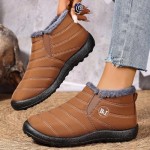 Snow Boots for Women Waterproof with Comfortable Warm Faux Fur Lined Ankle Booties Outdoor Slip On Winter Short Boots