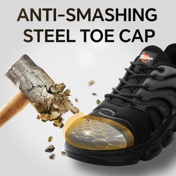 Steel Toe Shoes for Men Women Comfortable Lightweight Work Sneakers for Men Composite Toe Safety Sneakers Men's Slip Resistant Indestructable Construction Safety Shoes