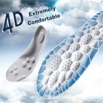 4D Cloud Soles Memory Foam Insoles for Men/Women - Arch Support Shoe Inserts with Acupressure Massage Foot Pain Relief & Fatigue Reduction for Sports/Running(US-Unisex-9-10)