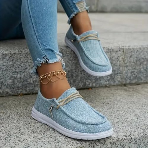 Wide Width Breathable Slip-On Walking Shoes - Comfortable Low-Cut Travel Sneakers