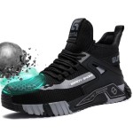 Steel Toe Shoes for Men Work Safety Shoes Industrial Construction Shoes Mid Cut Industrial Boot Work Sneakers Comfortable Lightweight Safety Shoes for Work