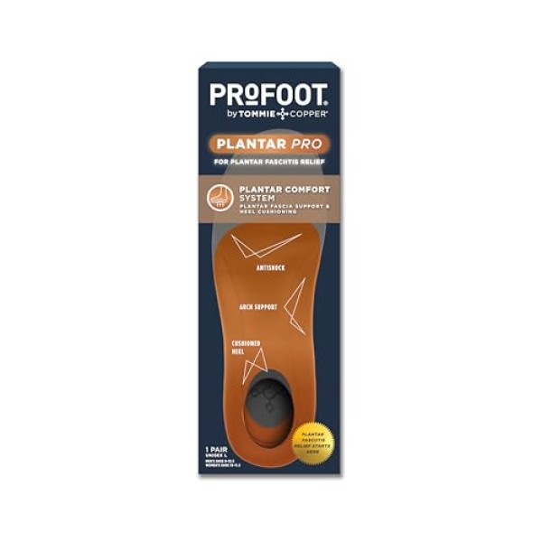 PROFOOT Plantar Pro Shoe Insoles for Men & Women – High Arch Support Inserts with Shock-Absorbing Heel, Energy-Return Cushioning, Antishock Comfort - M