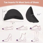 Shoe Toe Inserts for Loose Shoes - 4 Pairs Cushioned Foam Fillers for Women & Men(4Black)