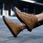 Mens Leather Boots, Men's Comfortable Handmade Leather Boots – Waterproof, Pressure Relief,Spacious Toe Box