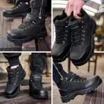Waterproof Steel Toe Boots for Men Wide Width Non Slip Work Shoes Slip Resistant Safety Toe Sneakers Indestructible Construction Composite Toe Shoe Puncture Proof Footwear