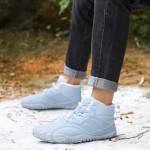 Winter Barefoot Boots Women Men Hiking Shoes, Waterproof Warm Fur Lined Zero Drop Boots Non-Slip Wide Toe Box Comfortable Hike Barefoot Shoes Walking Outdoor Footwear